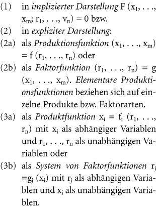 Produktionstheorie, funktionalistische